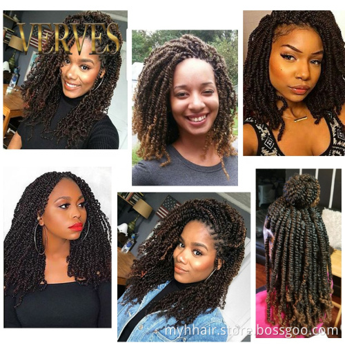 Spring Twist culry kinky Crochet Braid Hair Extensions 12 inch,24 strands/pack Synthetic ombre afro kinky twist hair extensions